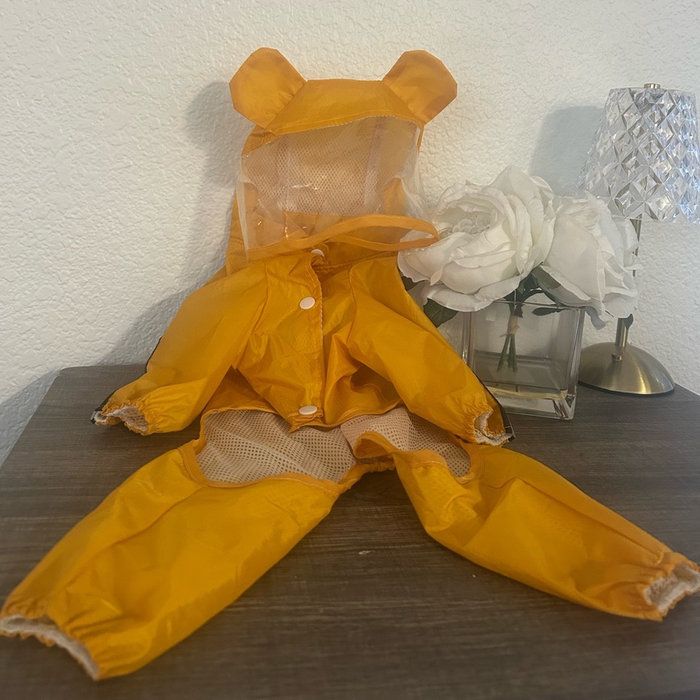 Orange Dog Raincoat with Hood